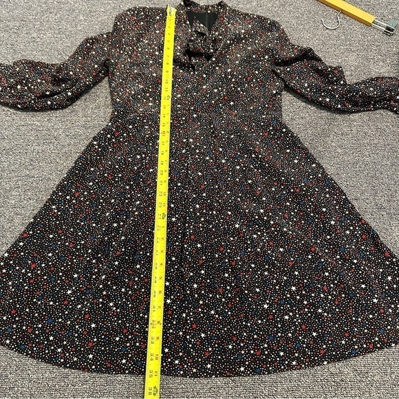 Madewell Balsam Tie-Neck Dress in Starry Night size 2 silk - Picture 10 of 16